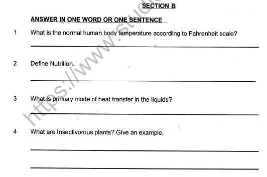 CBSE Class 7 Science Worksheet Set K